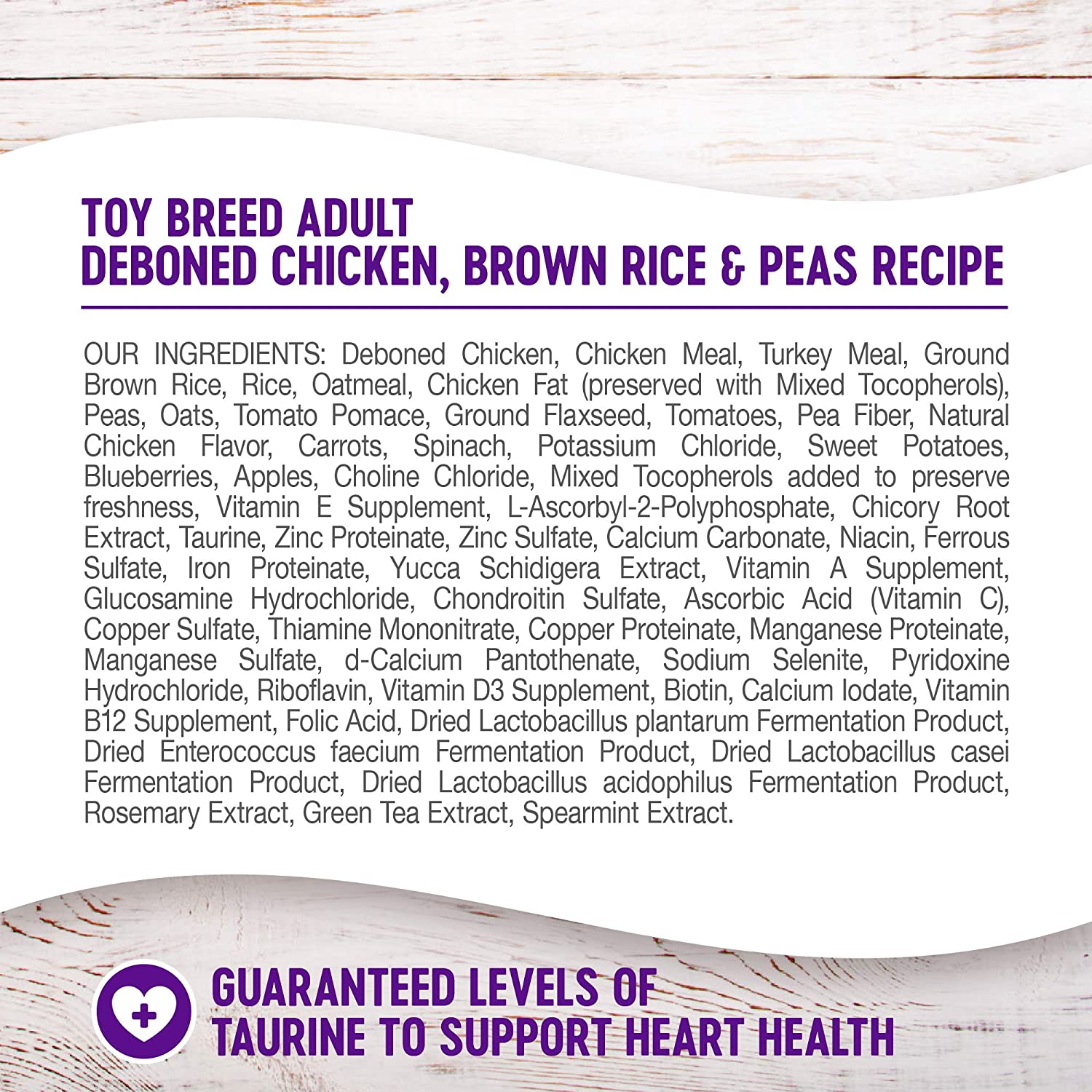 Wellness Toy Breed Complete Health Adult Deboned Chicken， Brown Rice and