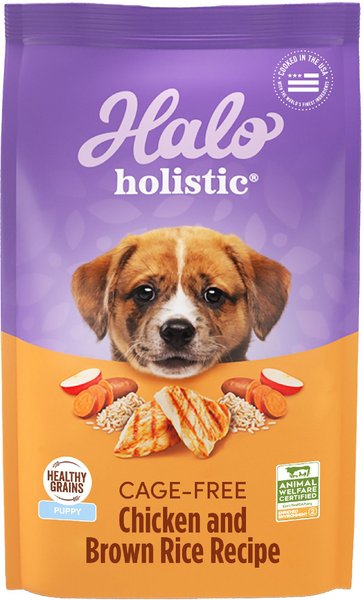 Halo Holistic Complete Digestive Health Chicken and Brown Rice Recipe Puppy Dry Dog Food