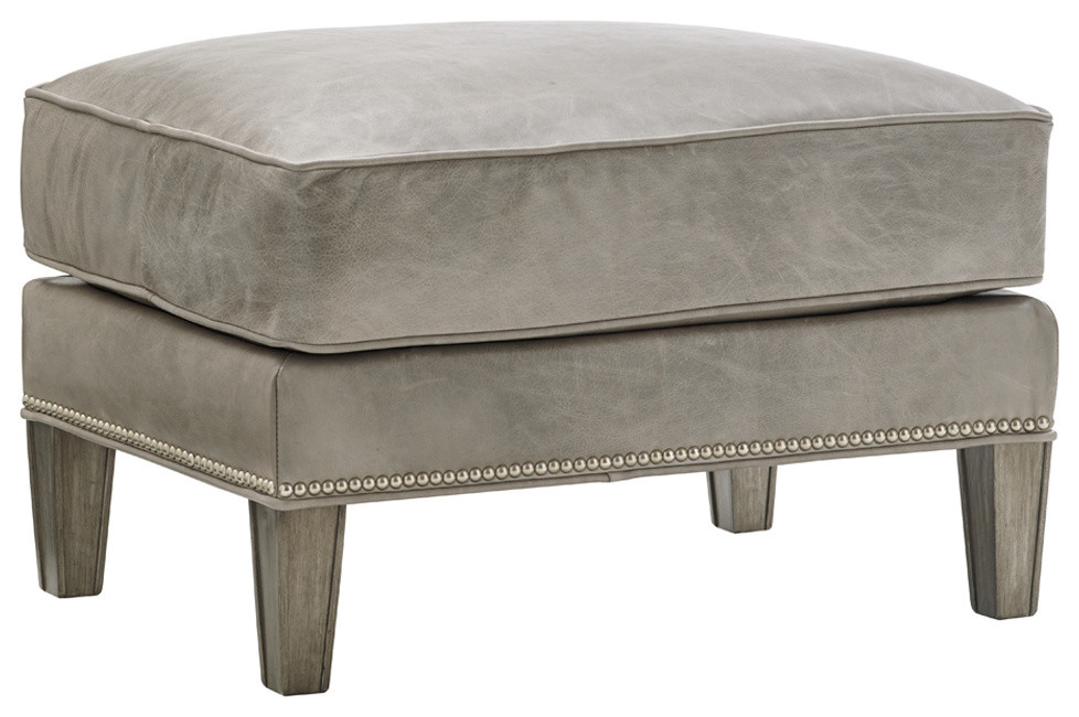 Ashton Leather Ottoman   Transitional   Footstools And Ottomans   by Lexington Home Brands  Houzz