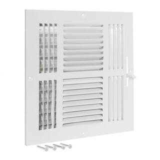 EZ-FLO 10 in. x 10 in. 4-Way Steel WallCeiling Register White 61619