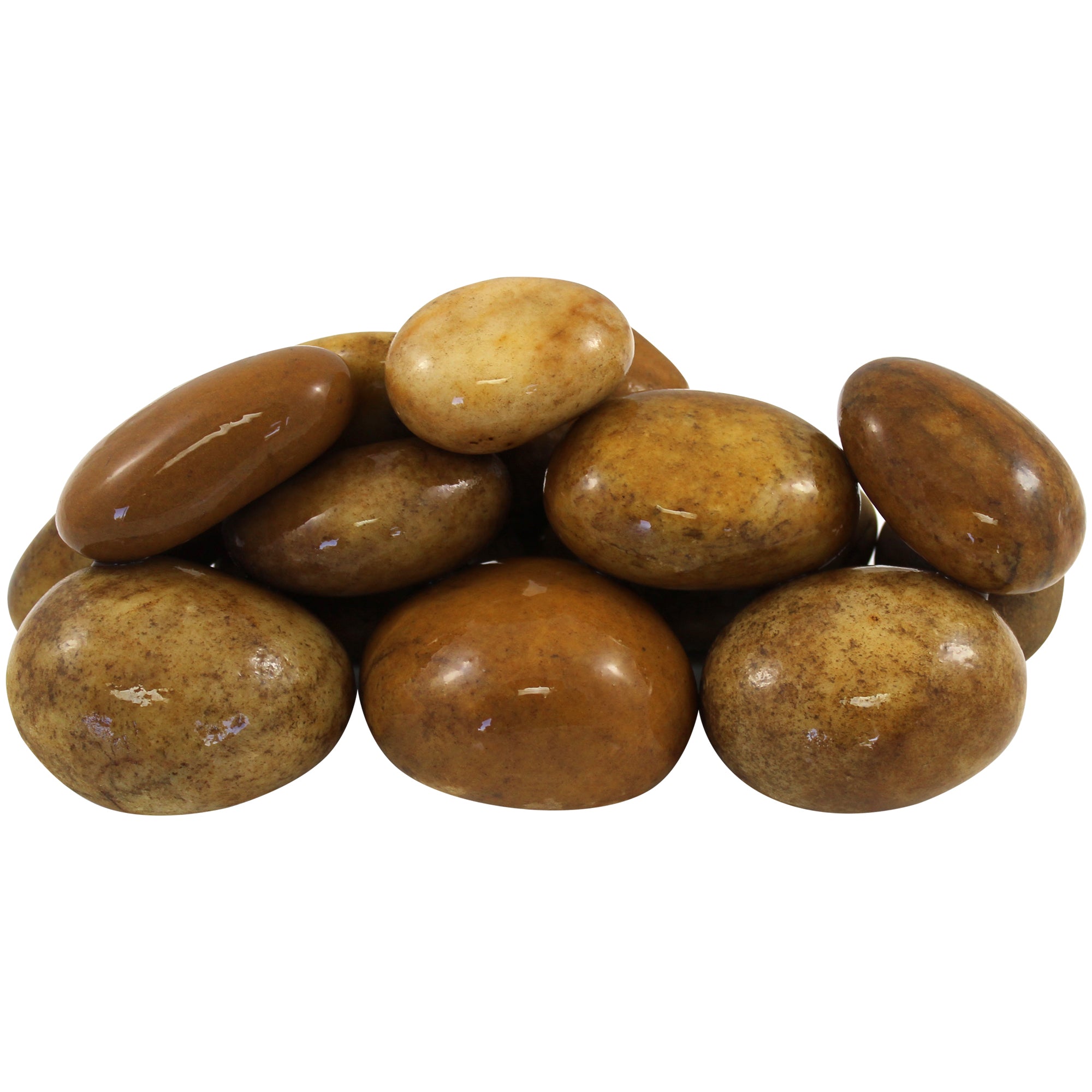 Rainforest Outdoor Decorative Natural Stone, River Pebbles, Tan, 2-3" 900lbs.