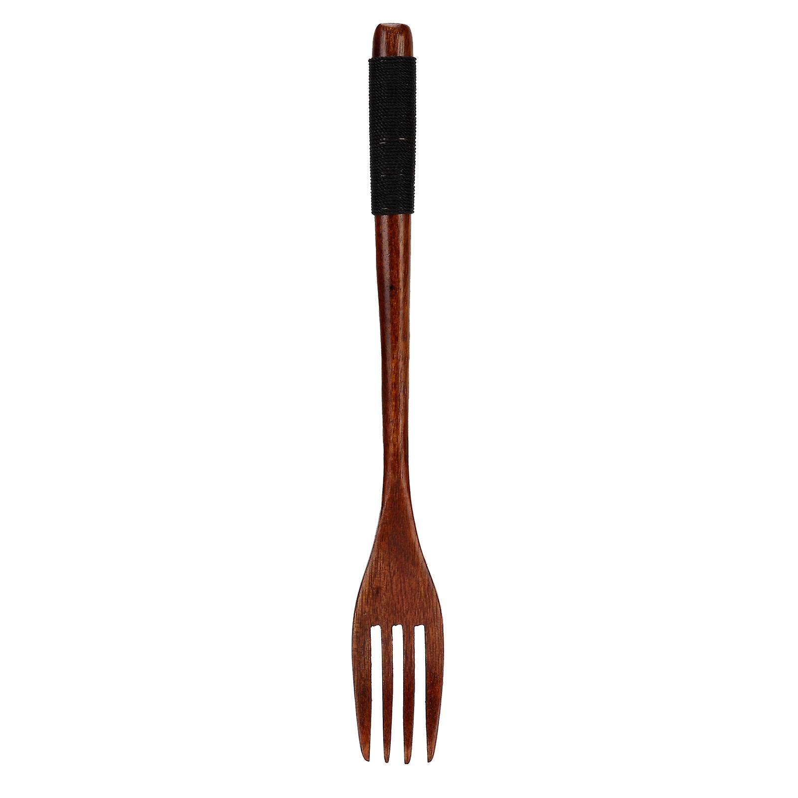 Japanese Wooden Fork Kitchen Tableware Cutlery for Barbecue Picnic Camping Parties