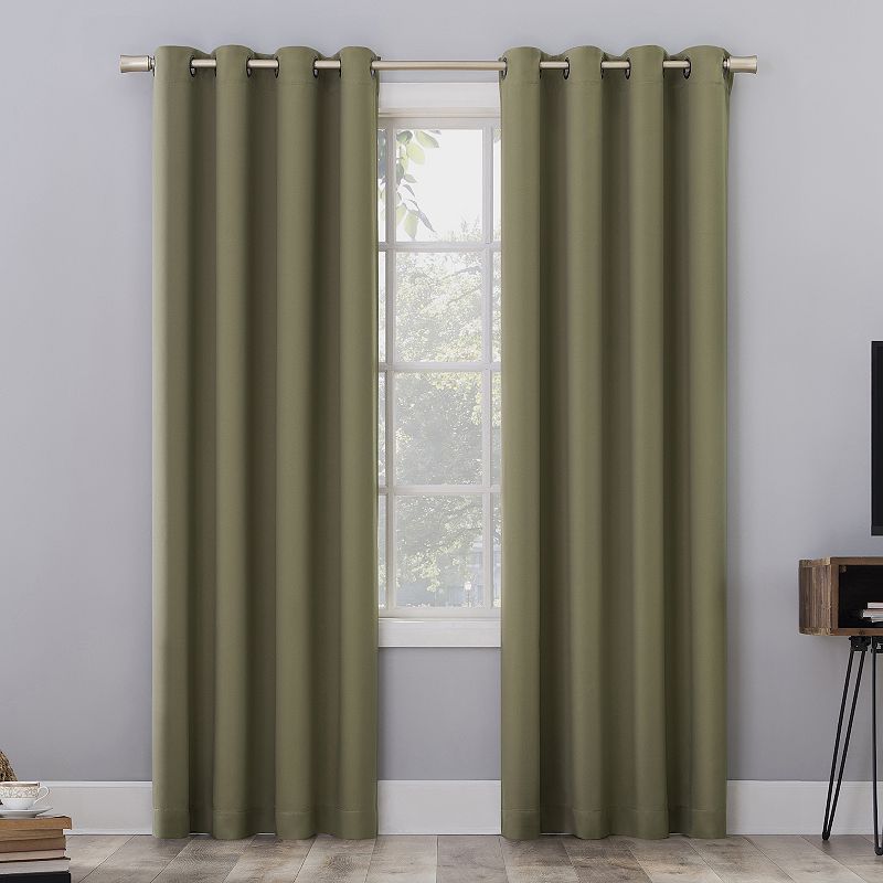 Sun Zero Oslo 100% Blackout Theater Grade Solid Grommet Single Curtain Panel