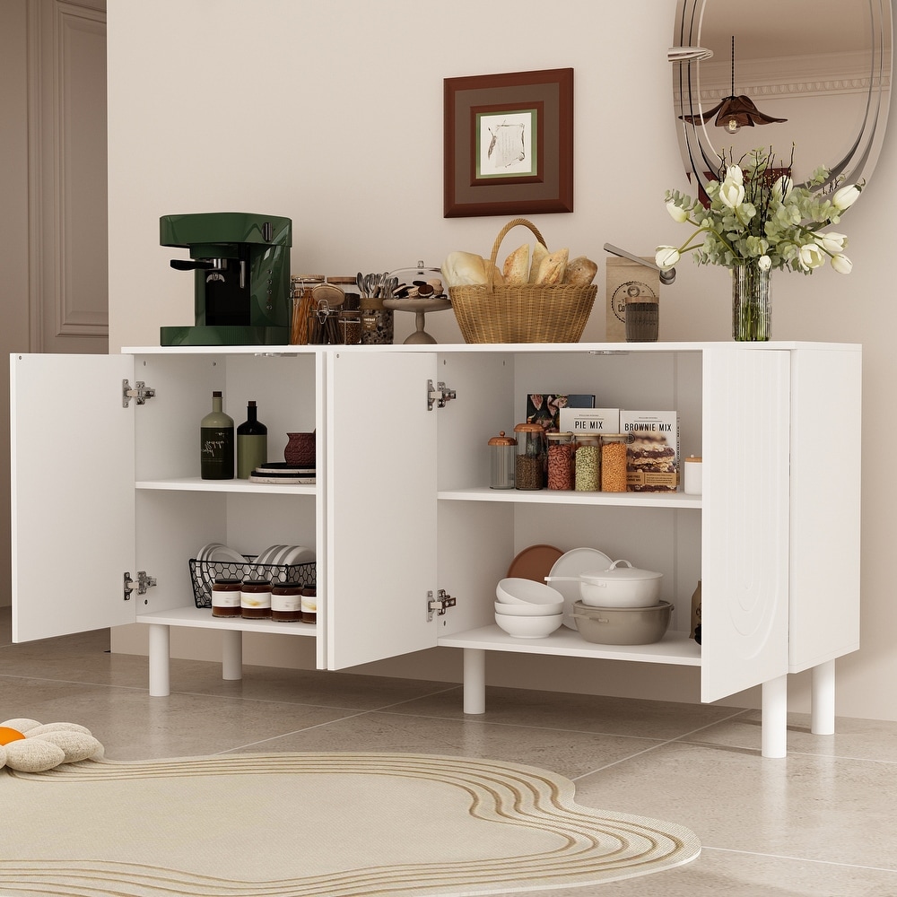 White MDF Sideboard Bookcase Kitchen Cabinet Buffet Credenza End Table