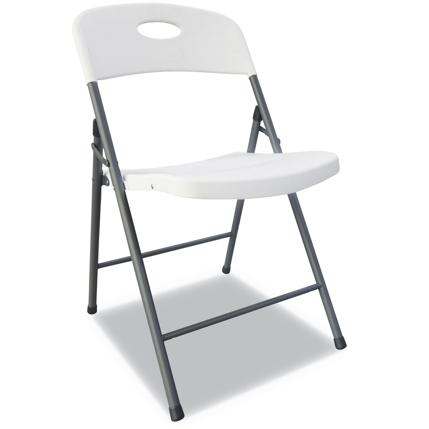 Alera Molded Resin Folding Chair, White Seat/White Back, Dark Gray Base, 4/Carton -ALEFR9402