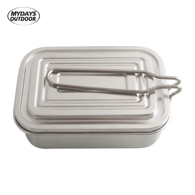 Mydays Outdoor 304 Stainless Steel Lock Clip Food Container Lunch Beno Box for Camping Hiking Picnic