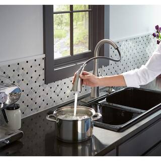 KOHLER Rubicon Single-Handle Pull-Down Sprayer Kitchen Faucet in Vibrant Stainless R20147-SD-VS