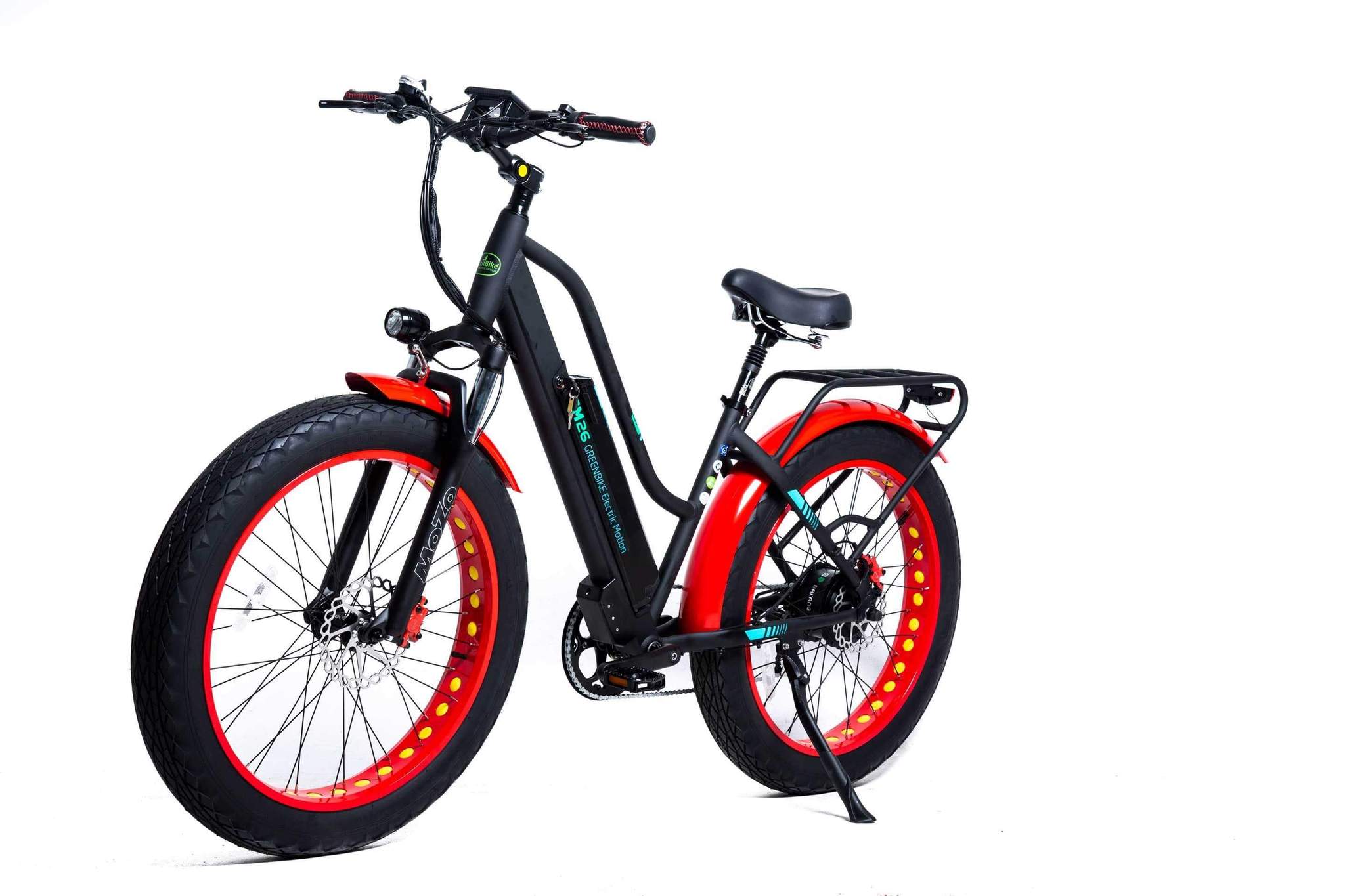 Green Bike Electric EM26 Fat Tire Ebike Low Step Cruiser Frame 48V 750W