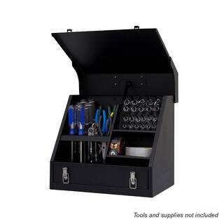 Montezuma 15 in. W x 11 in. D Portable Handheld Steel Shop Triangle Tool Box for Sockets Wrenches and Screwdrivers SB150B