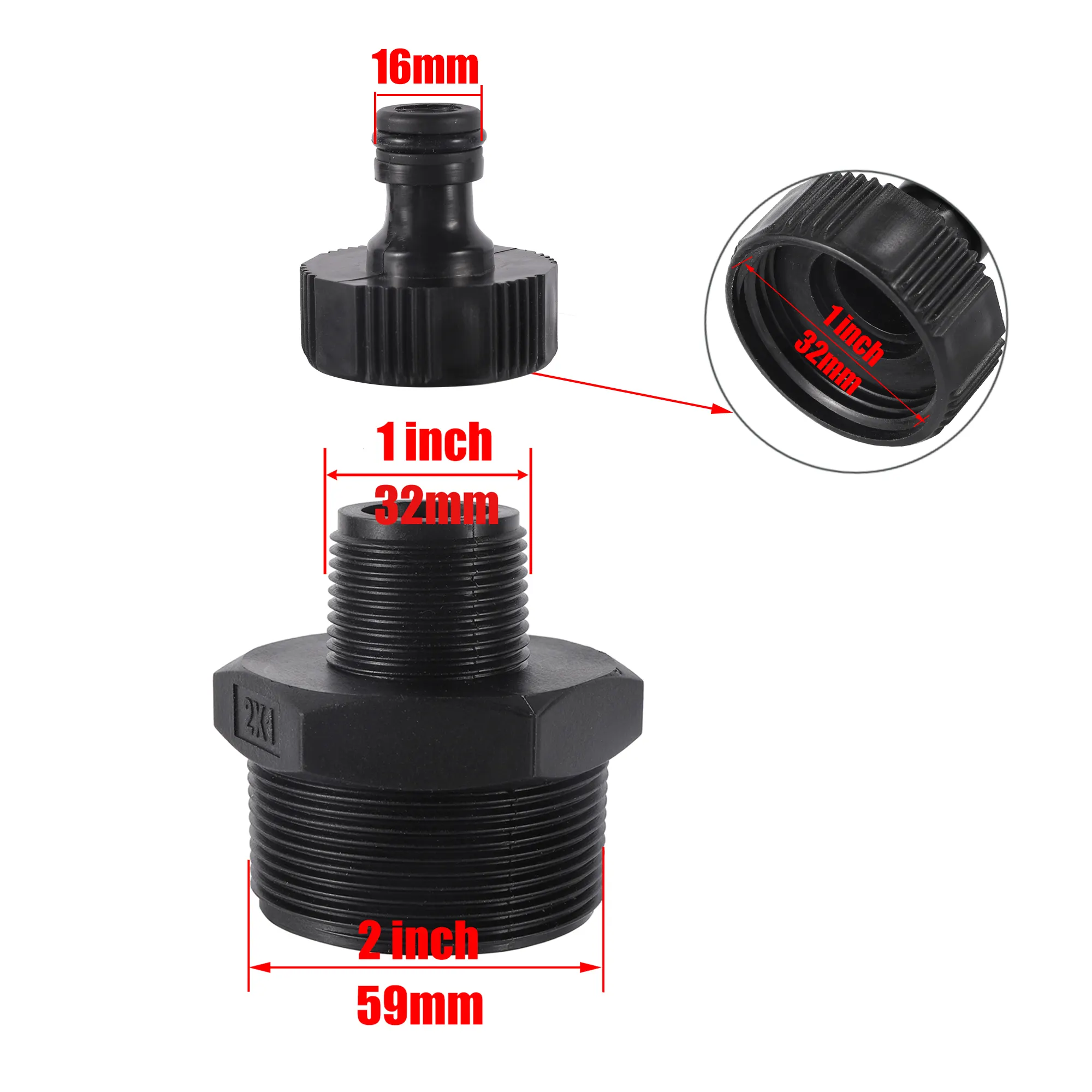 Garden Water Pipe Reducer Adapter 1 Inch To 2 Inch Male Thread Connector With Nipple Joint