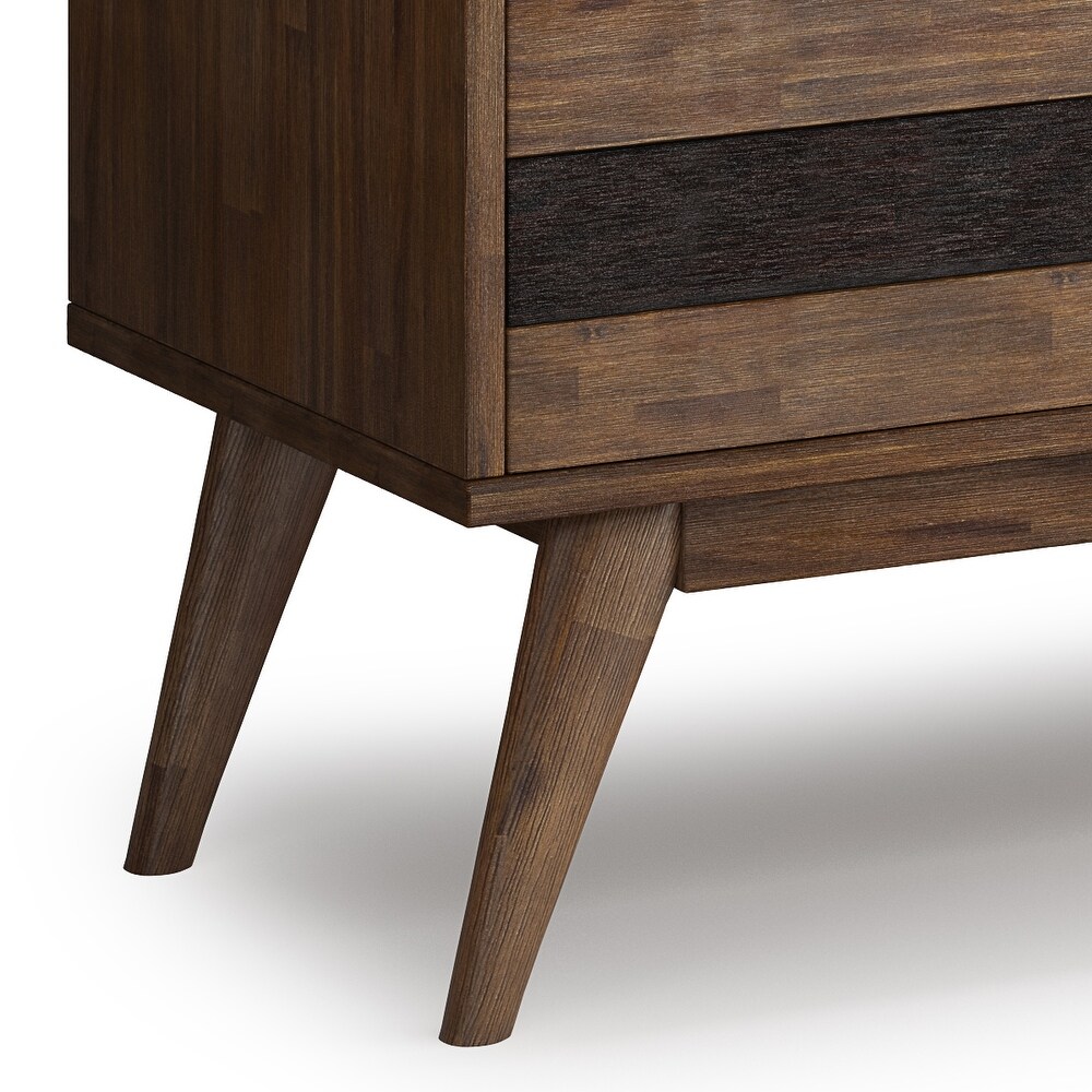 Wright SOLID ACACIA WOOD 60 inch Wide Mid Century Design TV Media Stand in Rustic Natural Aged Brown   18\