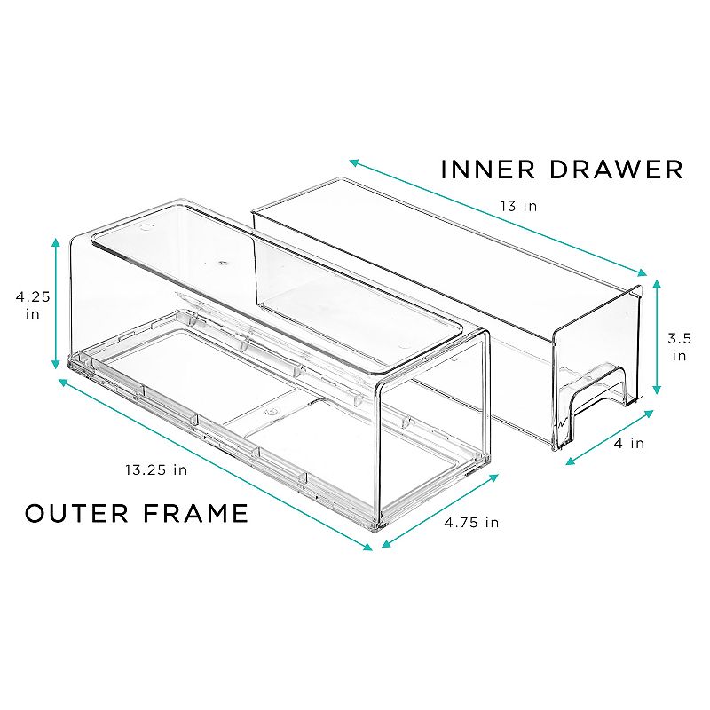 Sorbus Small Clear Stackable Pull Out Drawers