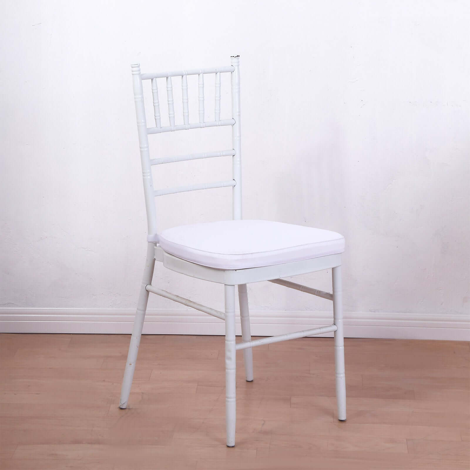 White Chiavari Chair Pad, Memory Foam Seat Cushion With Ties and Removable Cover 1.5