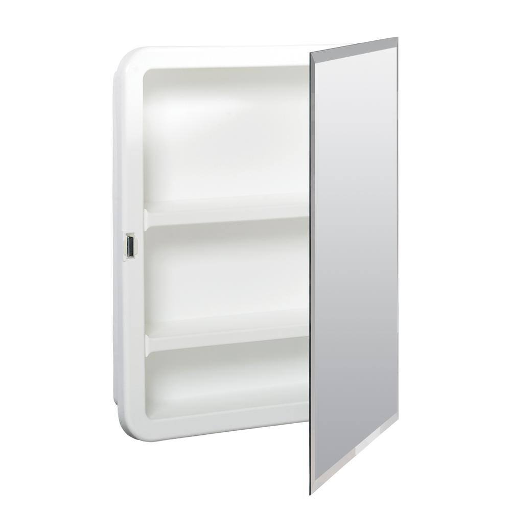 Glacier Bay 16 in. W x 20 in. H x 4 in. D Recessed Frameless Mirrored Medicine Cabinet in Mirrored Glass MP109HD