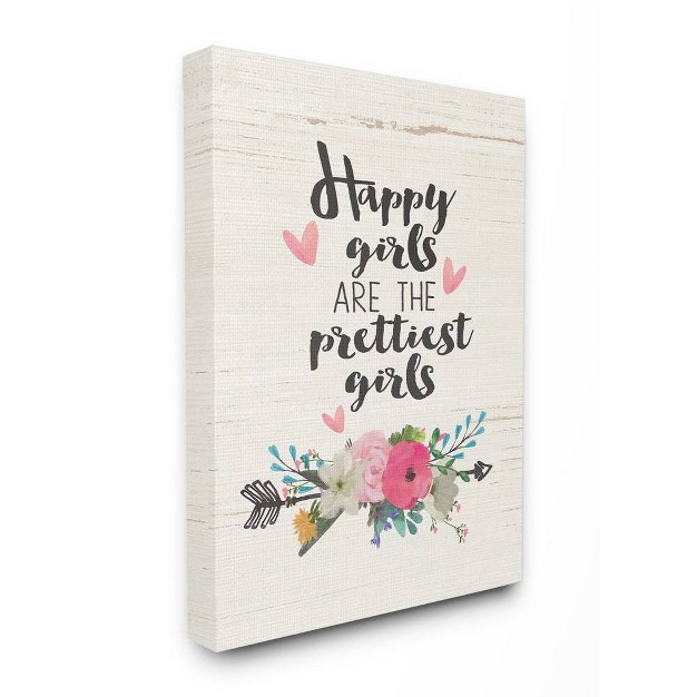 Happy Girls Prettiest Stretched Kids x27 Canvas Wall Art Stupell Industries