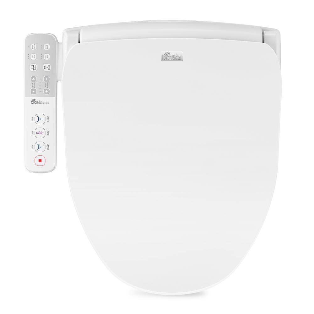 BIO BIDET Slim ONE Electric Smart Bidet Toilets Seat for Elongated Toilets in White with Side-Panel Control and Nightlight SLIM ONE