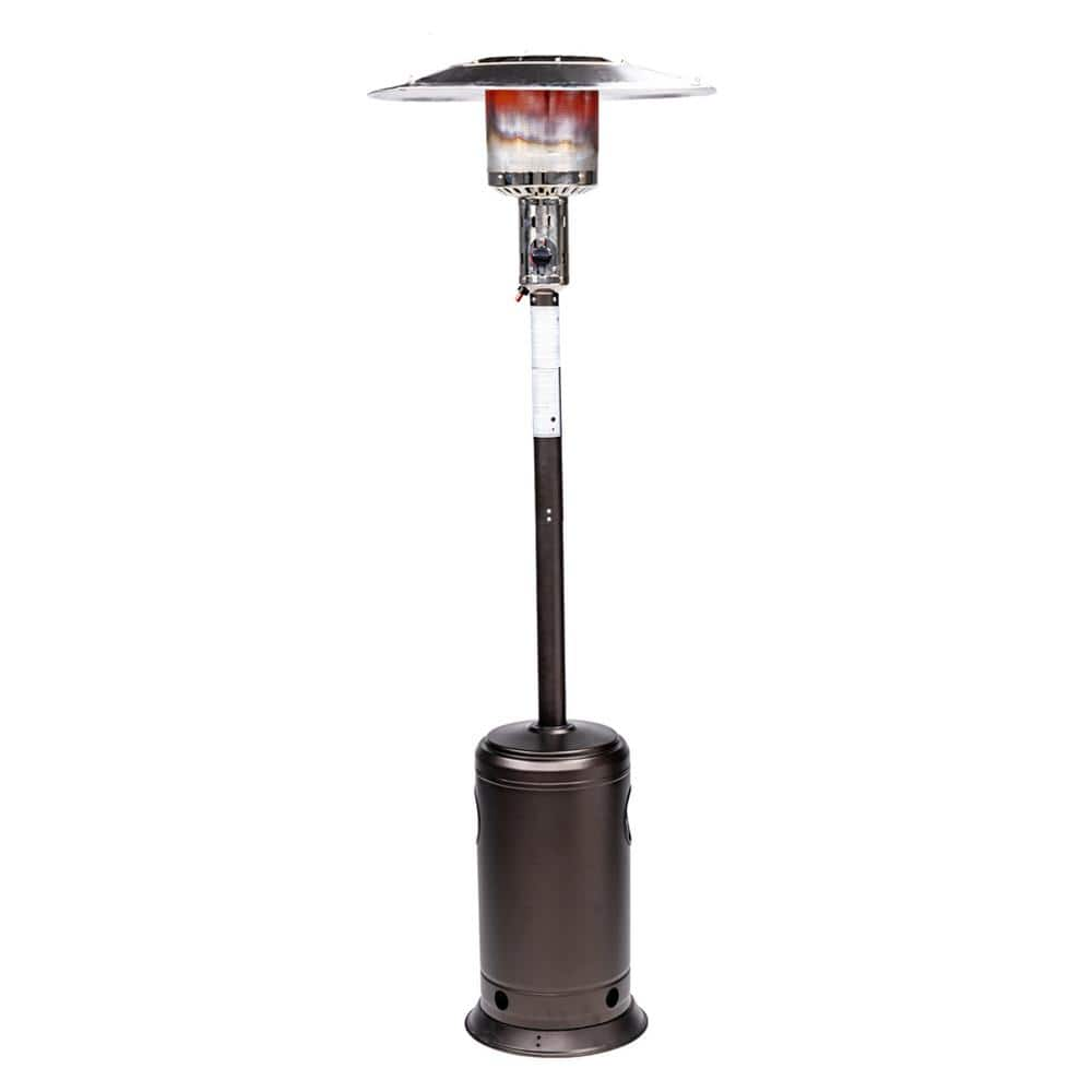 Wildaven 47,000 BTU Outdoor Patio Propane Heater with Portable Wheels, Standing Gas Outside Heater Stainless Steel Burner-Smocha WEL-RA-063002