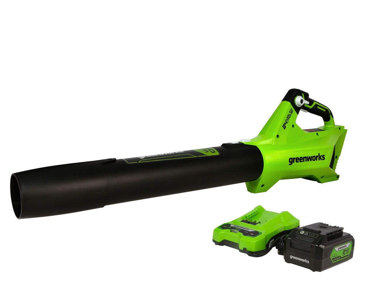 24V 450 CFM Leaf Blower， Battery  Charger | Greenworks Tools