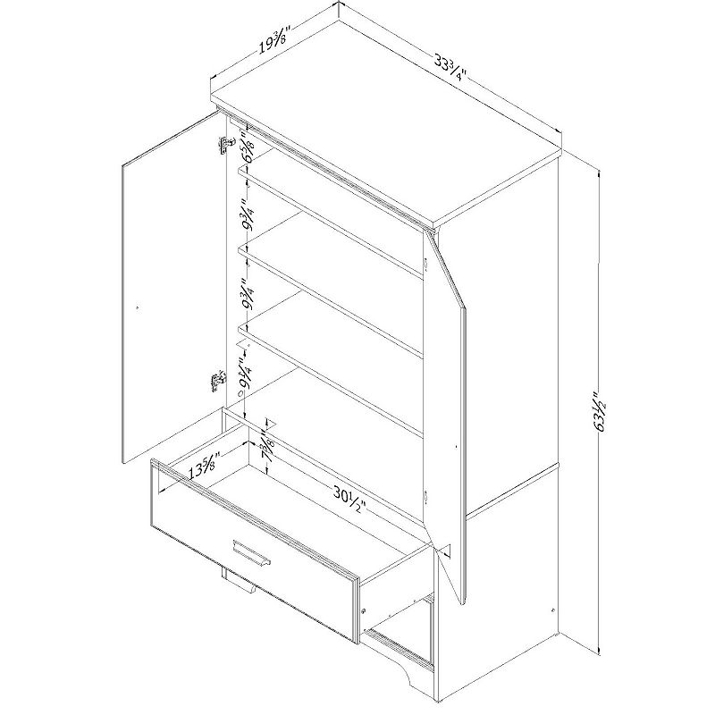 South Shore Versa 2-Door Armoire with Drawers