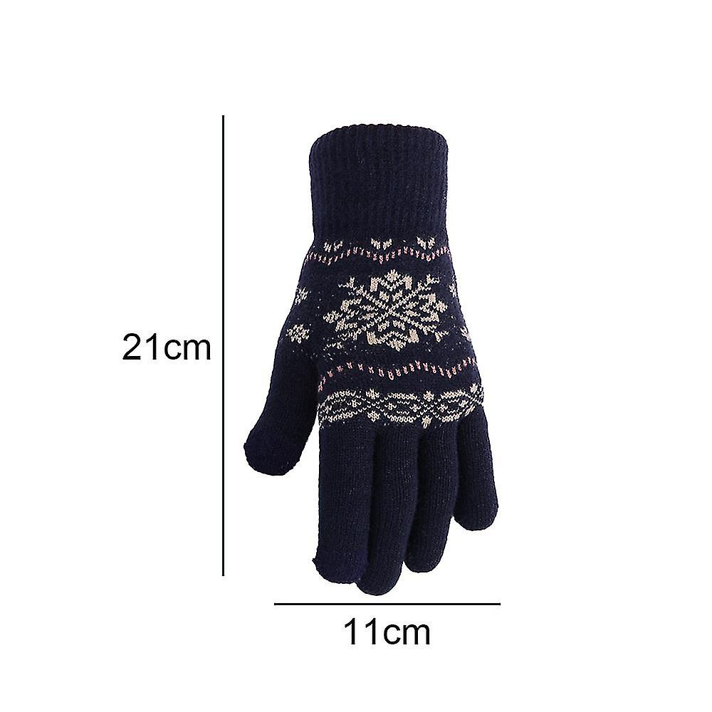 Women Girls Touch Screen Winter Gloves Soft Warm Knit Mittens Gloves