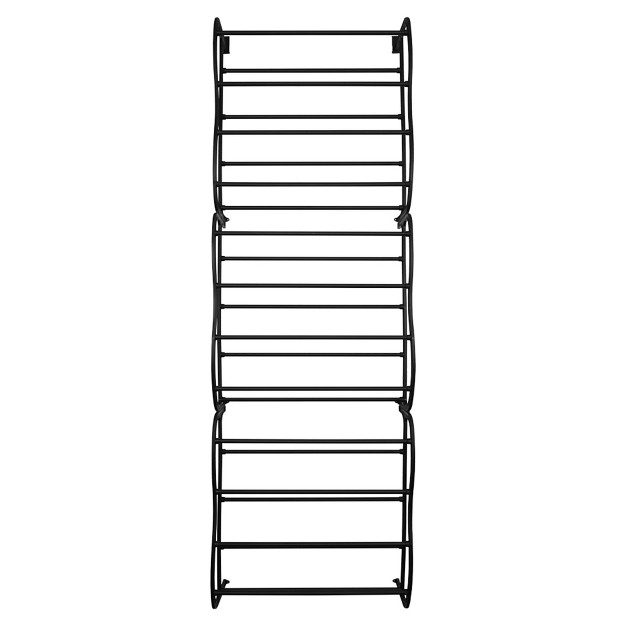 Home Basics 36 Pair Over The Door Steel Shoe Rack Black