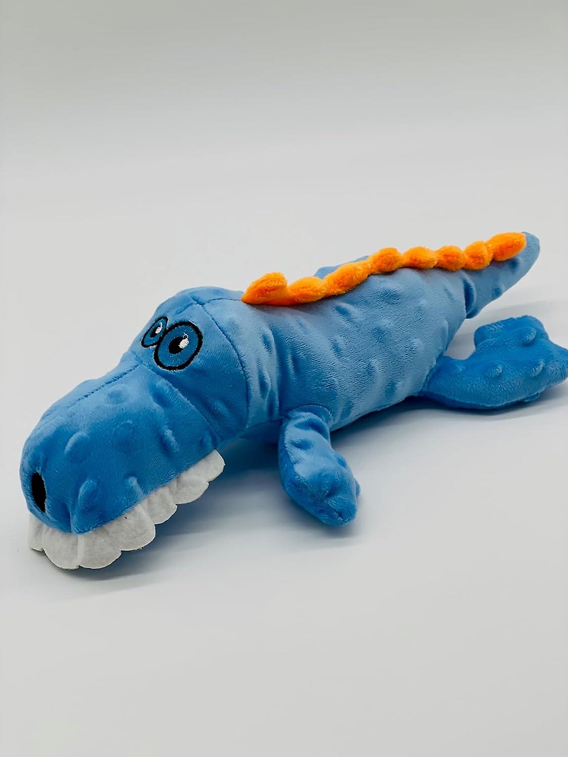 The Crocodile Soft Plush Dog Toy All Breed Sizes (blue)