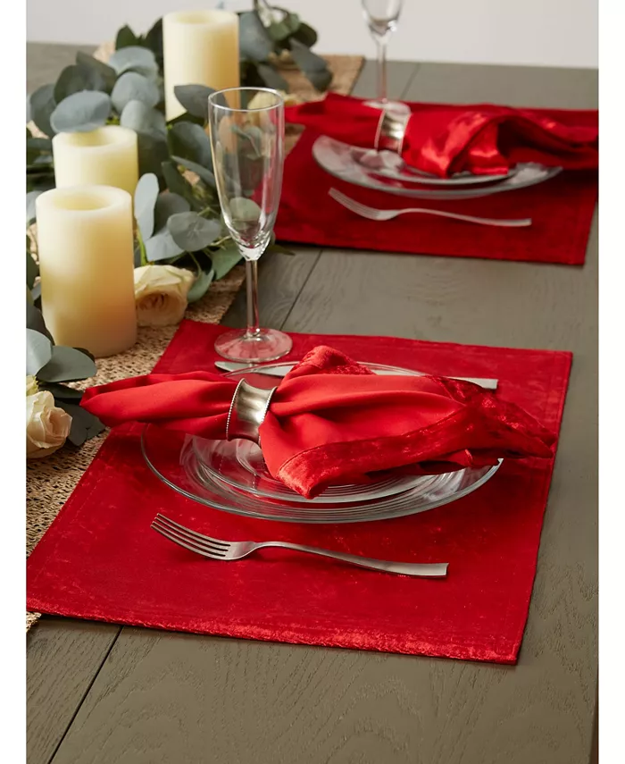 Design Imports Design Import Velvet Trimmed Napkin Set of 4