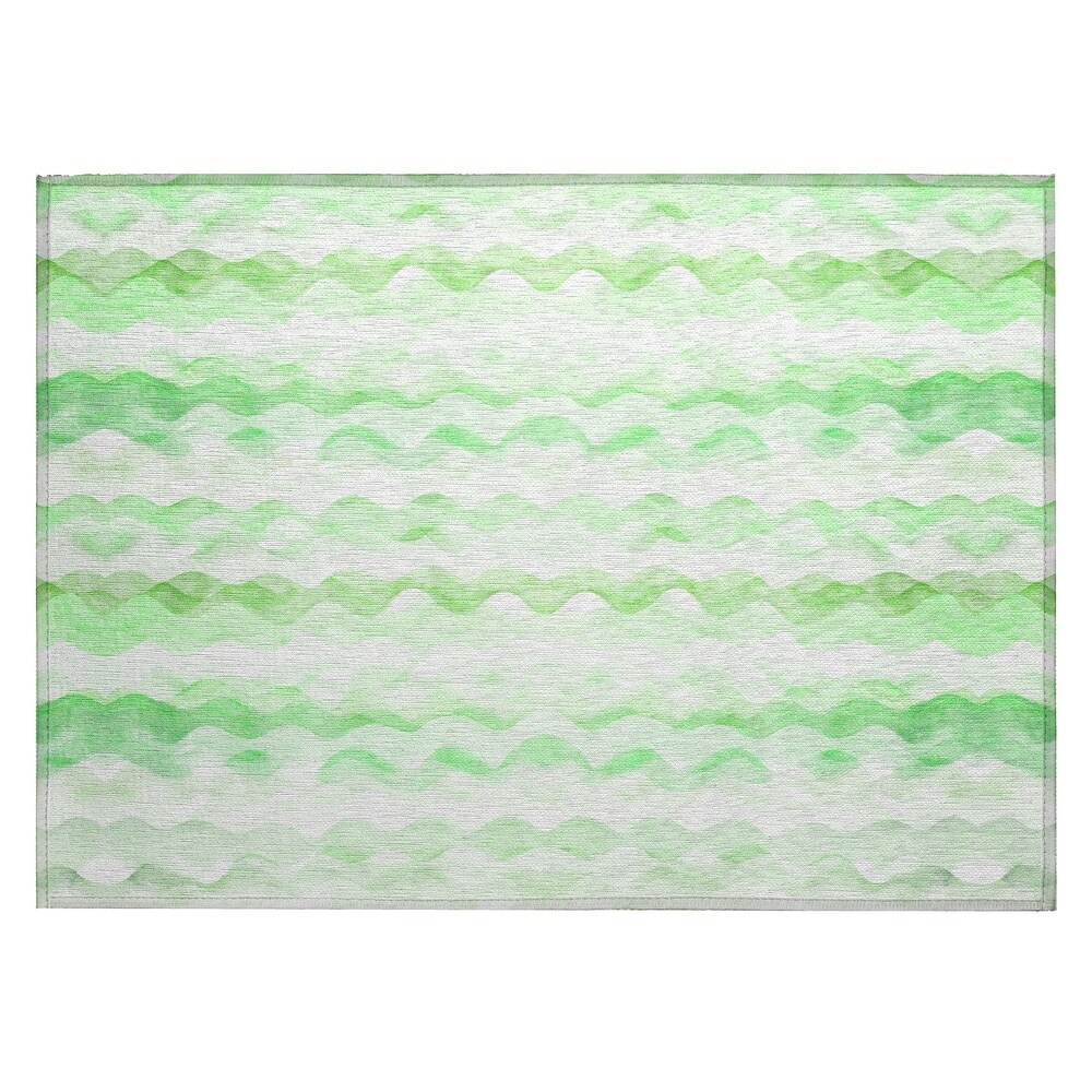 Indoor/ Outdoor Surfside Ombre Wave Washable Rug New