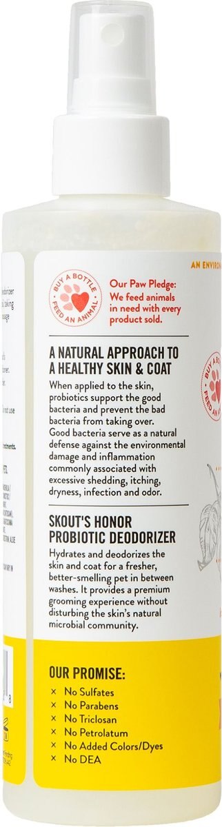 Skout's Honor Probiotic Honeysuckle Daily Use Pet Deodorizer， 8-oz bottle