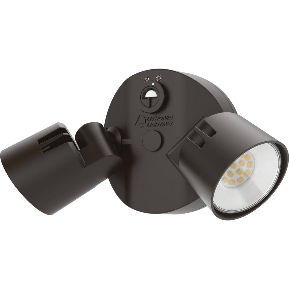 Lithonia Lighting Contractor Select HGX Dark Bronze Outdoor Integrated LED Flood Light with Dusk to Dawn Photocell HGX LED 2RH ALO 40K 120 PE DDB M2