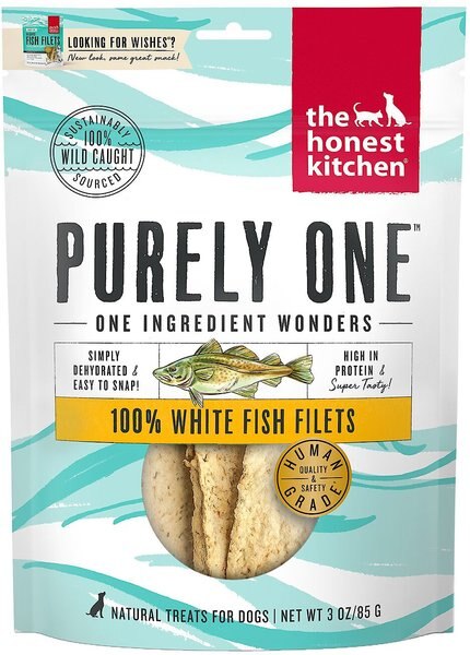 The Honest Kitchen Wishes Dehydrated White Fish Filets Dog Treats