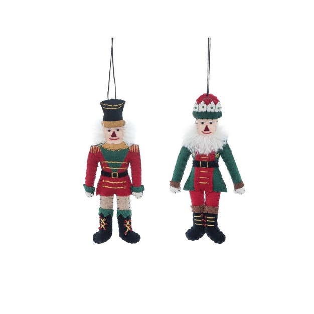 Gallerie Ii Felt Nutcracker Ornaments Set Of 2