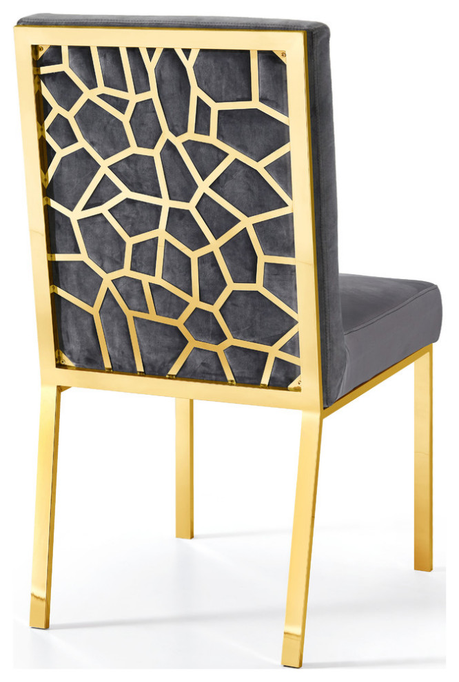 The Weaver Dining Chair  Velvet  Set of 2   Contemporary   Dining Chairs   by Meridian Furniture  Houzz