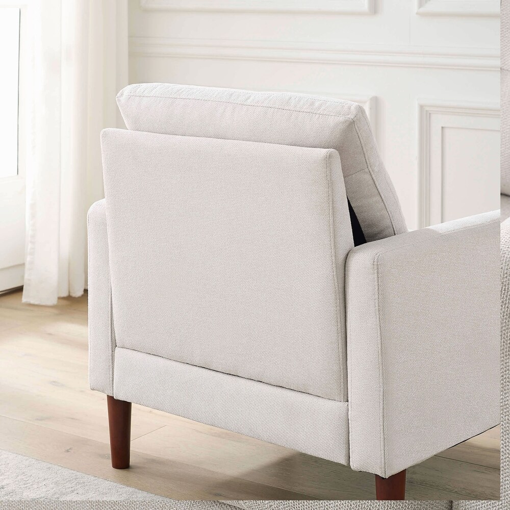 Modern Single Sofa Chair  Living Room Armchair with Movable Ottomans  Tufted Lounge Chair Sofa for Reading Nap Chair  Beige