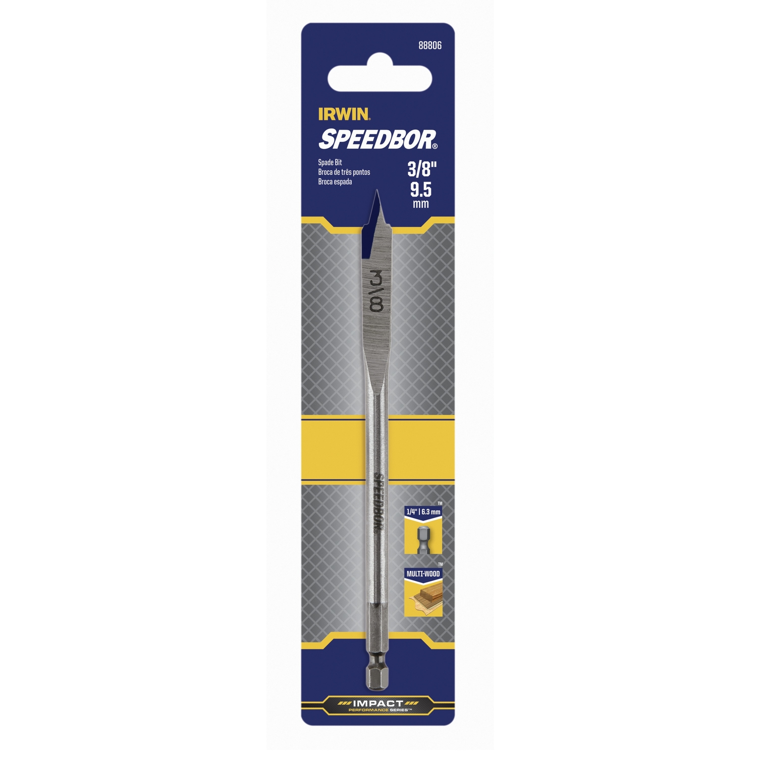 Irwin Speedbor 3/8 in. X 6 in. L Carbon Steel Wood Boring Bit 1 pc