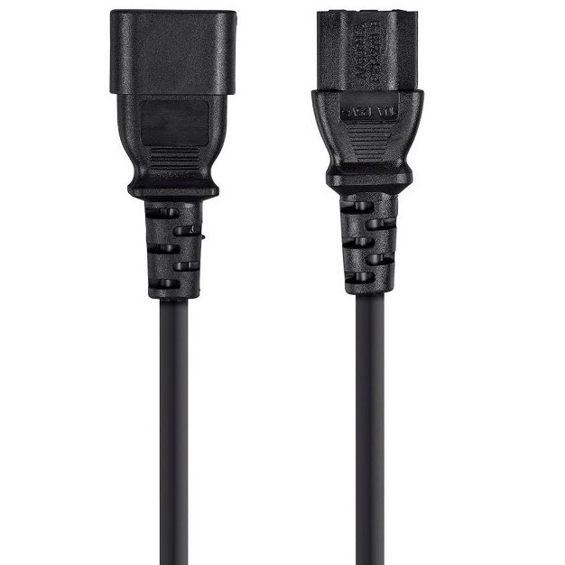 Monoprice 3 prong Extension Cord 6 Feet Black Iec 60320 C14 To Iec 60320 C13 18awg 13a 125v