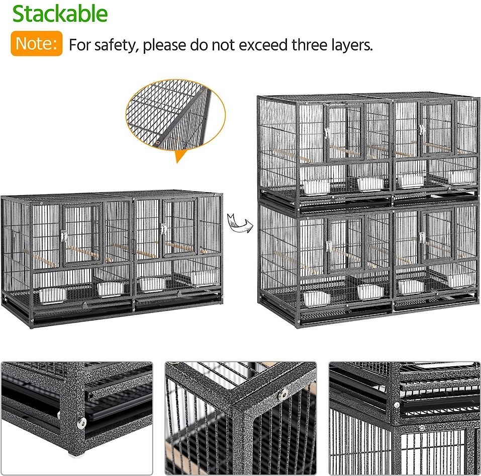 Yaheetech 18-in Wide Stackable Divided Breeder Cage