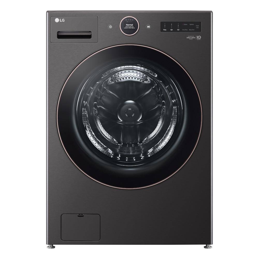 LG 5.0 cu.ft. Ultra Large Front Load Washer with TurboWash360 TurboSteam and WiFi Connectivity in Black Steel WM6500HBA