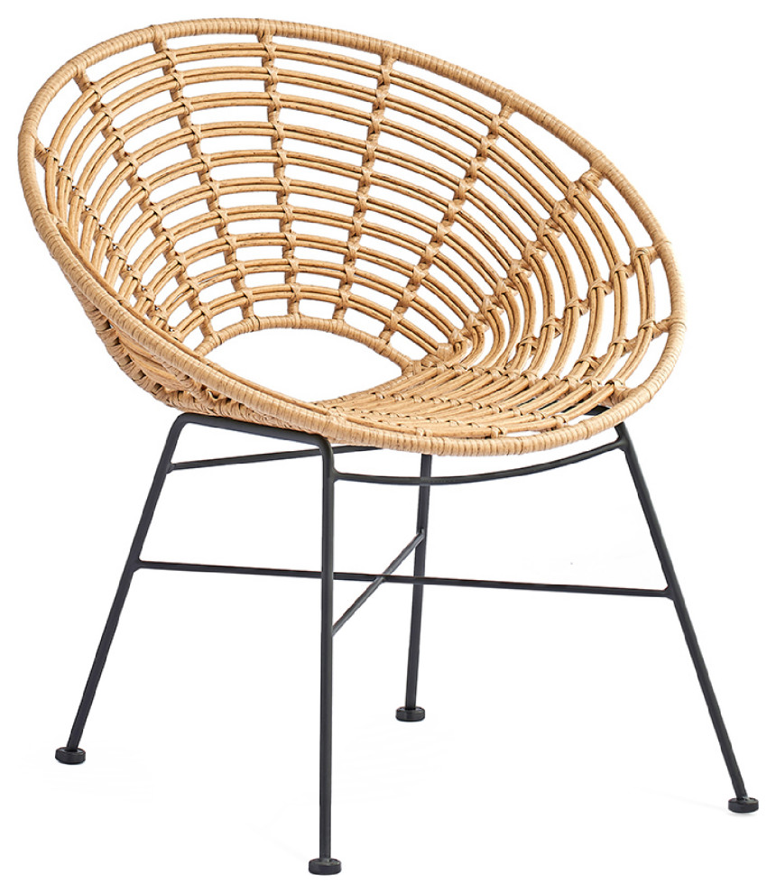 Rattan Patio Round Chair   Tropical   Outdoor Lounge Chairs   by Zentique  Inc.  Houzz