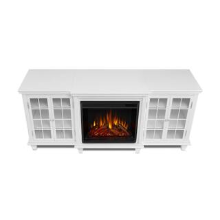 Real Flame Marlowe 70 in. Freestanding Electric Fireplace TV Stand in White 2770E-W