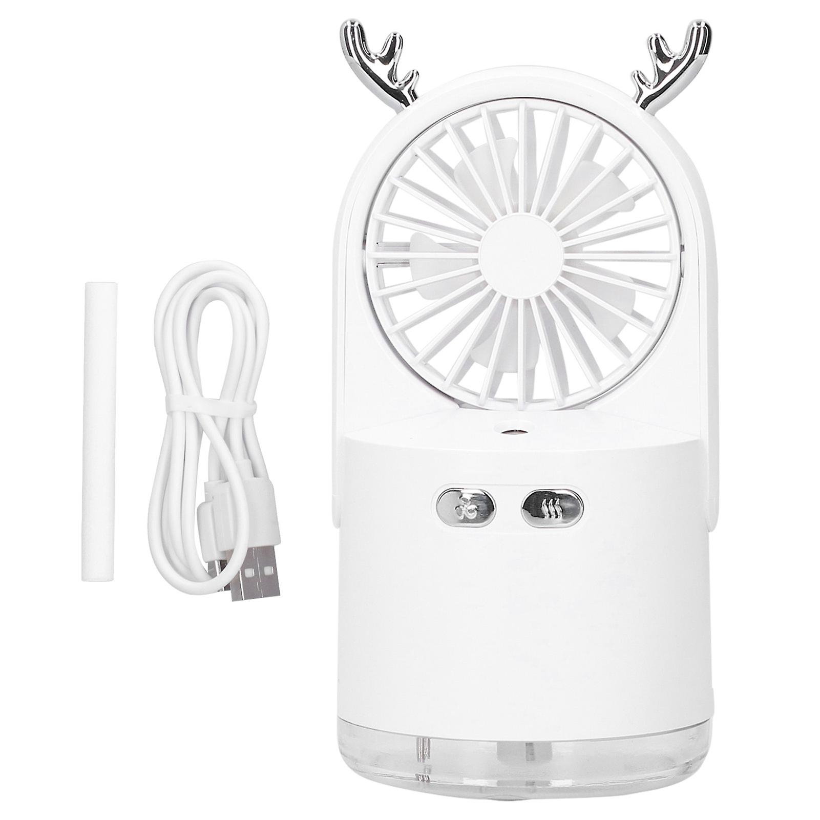 2 In 1 Usb Charging Spray Fan Home Office Portable Skin Moisturizing Misting Fanwhite