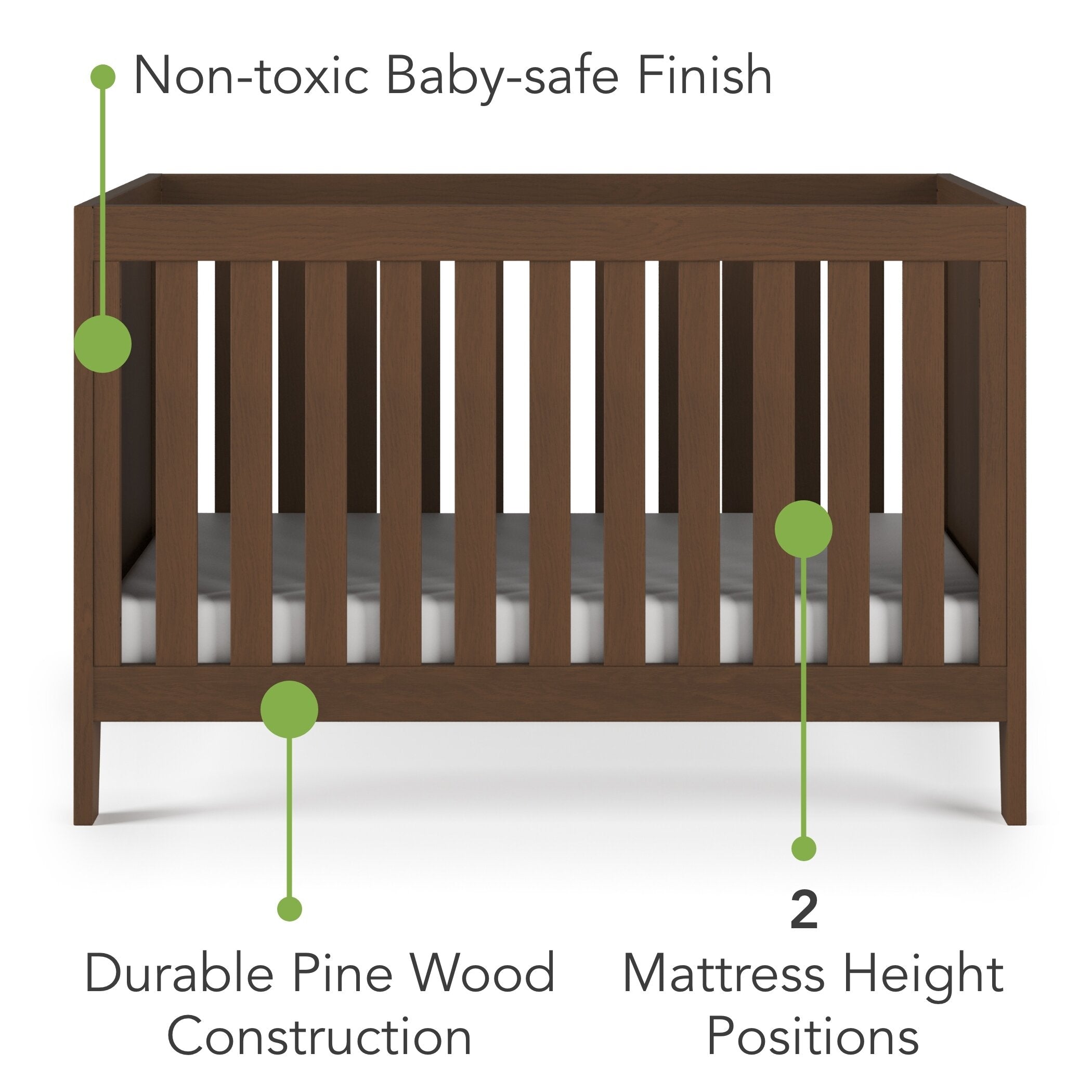 Child Craft 3-in-1 Baby Crib Kieran, Toasted Chestnut