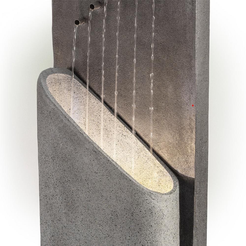 Alpine Corporation 40 in. Tall Indoor/Outdoor Infinity Calming Floor Fountain, Grey GIL1644