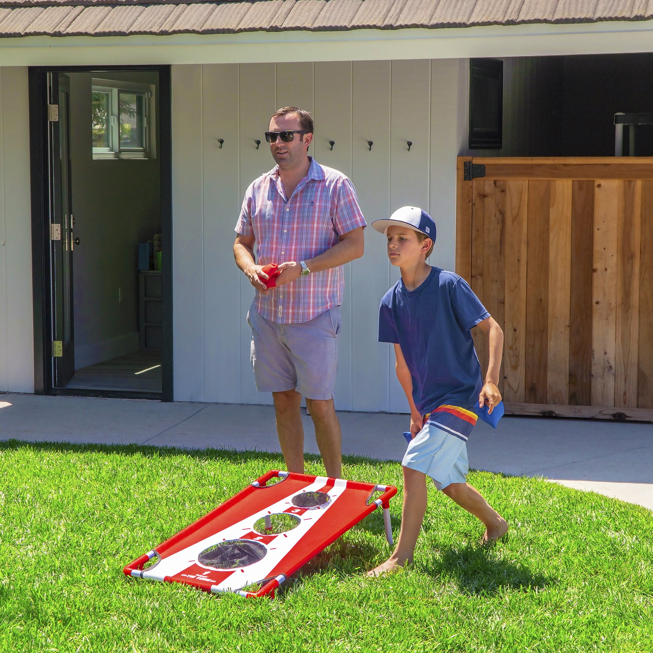 GoSports Tri Toss Cornhole Game - Portable Indoor and Outdoor Bean Bag Toss Game