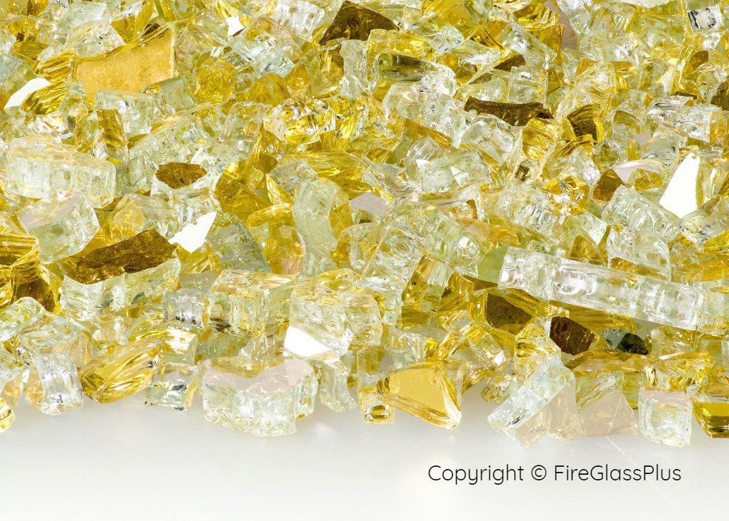 Fire Glass Plus Goldrush Reflective 1/4 Fire Glass 10LBS