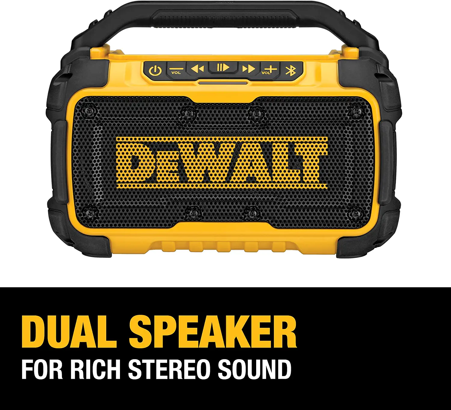 DEWALT DCR010 12-Volt or 20-Volt Max Cordless Jobsite Bluetooth Speaker