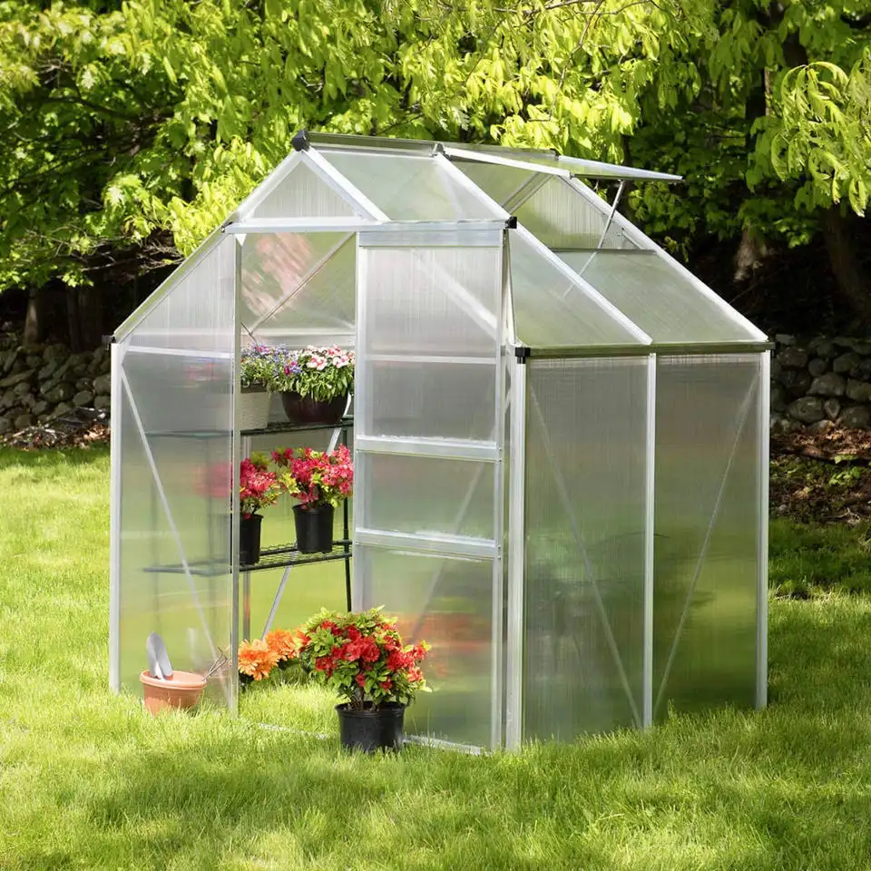 China Manufacture Low Cost Mini Polycarbonate Sheet Garden greenhouse for backyard