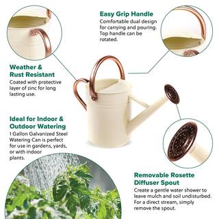 Gardman 1 Gal. Watering Can Vintage Cream R34898X