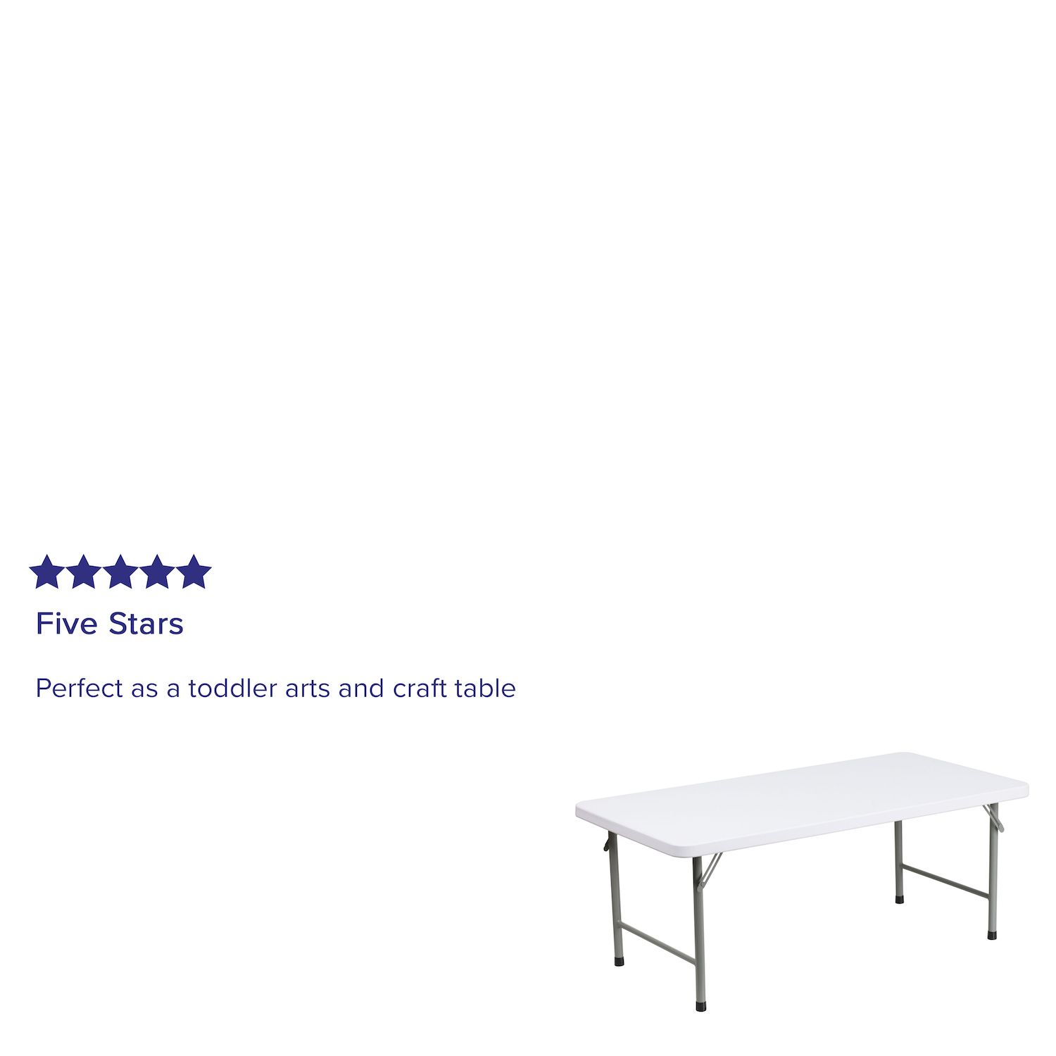 Foot Kid's Granite White Plastic Folding Activity Table - Play Table