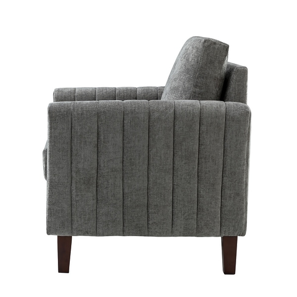 Ganymedes Upholstered Accent Club Chair with Wood Legs by HULALA HOME